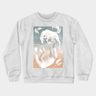 Gravitating Horses Abstract Sketch Poster Crewneck Sweatshirt